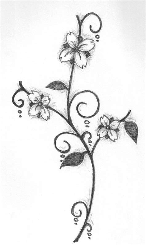 Simple Flower Drawing In Pencil Flores A Lapiz Flores Dibujadas