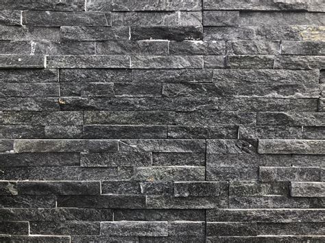Black Sparkle Quartz Split Face Tiles Stone Cladding Panels 550x150