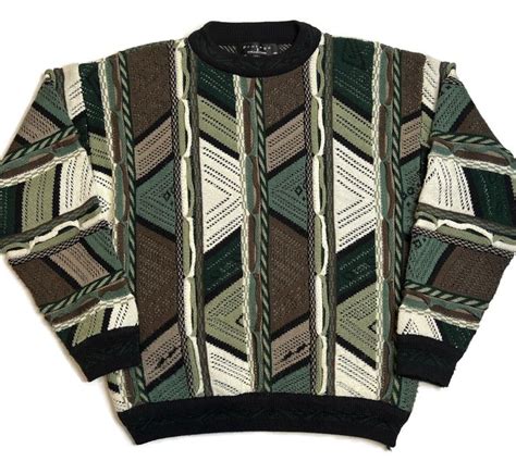 Protege Collection Mens Medium 3d Coogi Style Biggie Sweater Vintage