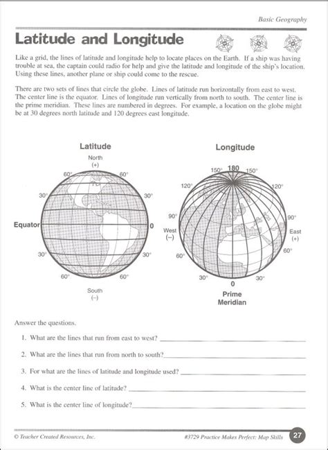 Grade 4 Mapping Skills Worksheets