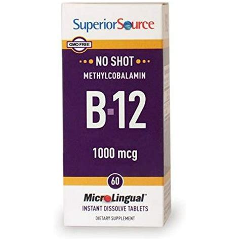 Superior Source No Shot Vitamin B12 Methylcobalamin 1000 Mcg Sublingual