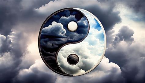 Premium Photo Yin Yang Symbol In The Clouds Generative Ai