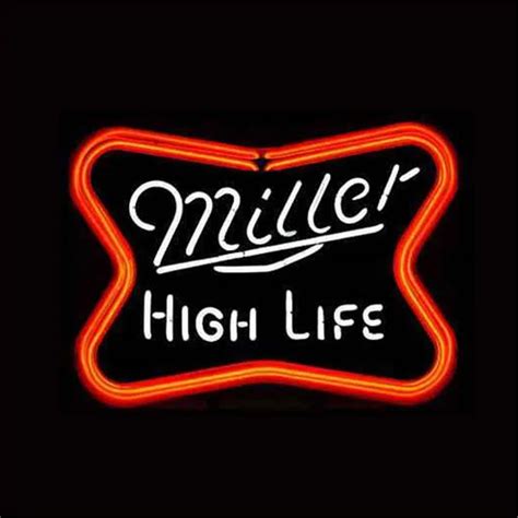 1714 Miller High Life Neon Sign Real Glass Beer Bar Pub Light Signs