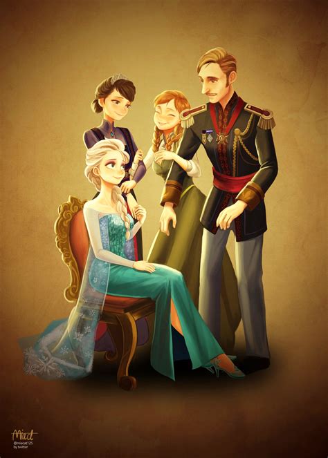 Anna Elsa King Agnarr And Queen Iduna Drawing By Miacat7 Deviantart Frozen ディズニー イラスト