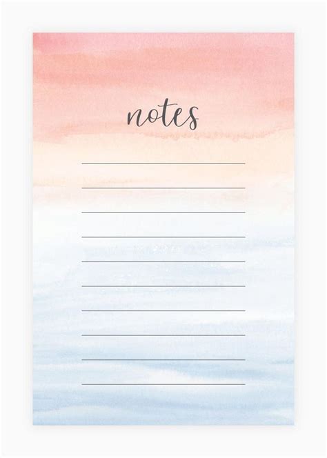 Notepad Watercolor Notepad Desk Accessory Note Pad Etsy In 2020