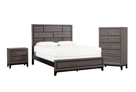 Finley Grey Queen 3 Piece Bedroom Set Living Spaces