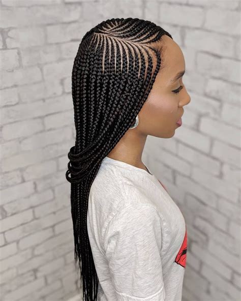 Images Of Lovely Ghana Weaving All Back With Braids At The Back 38