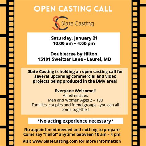 Jan 21 Open Casting Call For Real People In Dmv Area Washington Dc Dc Patch