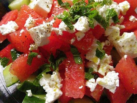 Watermelon Salad Recipe With Cucumbers Mint And Feta Cheese HuffPost