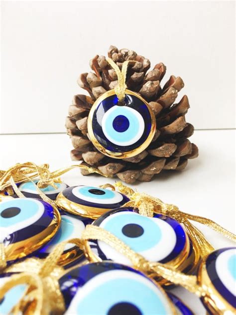 100pcs Gold Evil Eye Beads Evil Eye Charm Blue Glass Evil Etsy