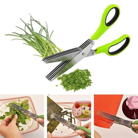 Herb Scissors With 5 Blades Cool Kitchen Gadgets Cutter Chopper And