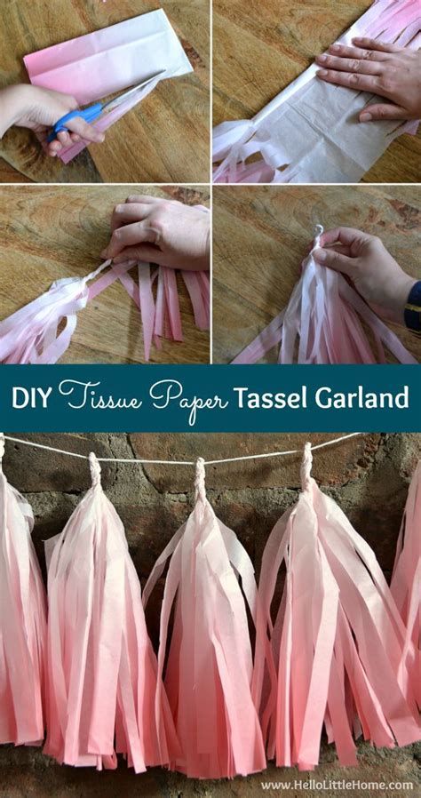 Step By Step Instructions For Making A Diy Tissue Paper Tassel Garland