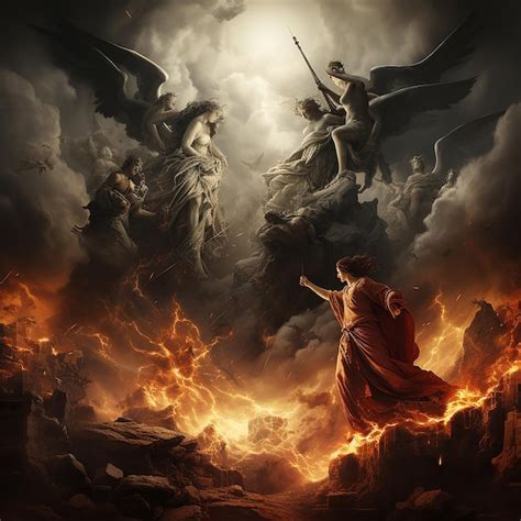 Premium Ai Image Battle Of Angels Vs Demons In Heaven