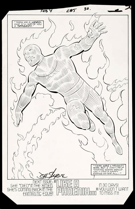 Fantastic Four 285 Splash Art By John Byrne Human Torch Comic Art In