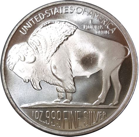 1 Oz Silver Silvertowne Mint Buffalo No Date Exonumia