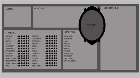 Original Character Sheet Blank Template By Ulvkatt On