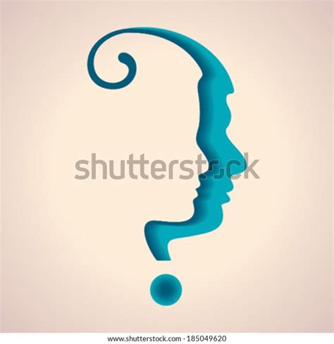 Silhouette Question Mark Male Female Face Stock Vector Royalty Free