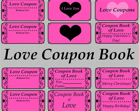 Personalized Love Coupon Book Printable Love Coupons Etsy