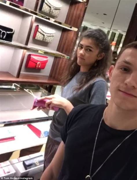 •recently i saw the new spiderman movie and i've fallen in love with tom holland and zendaya. Spider-Man's Zendaya and Tom Holland lark about in mall ...