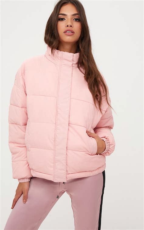 light pink puffer jacket coats and jackets prettylittlething ire