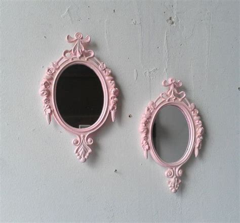 Pink Mirror Set Of Two In Matching Vintage Italy Frames Etsy Mirror Set Pink Mirror