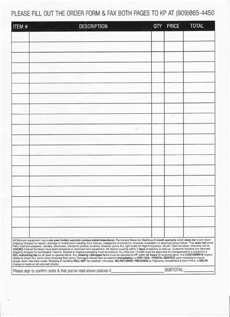 The free printable work order (job order) template is designed for a fabric shades manufacturer. 5 Free Order Form Templates - Word - Excel - PDF Formats