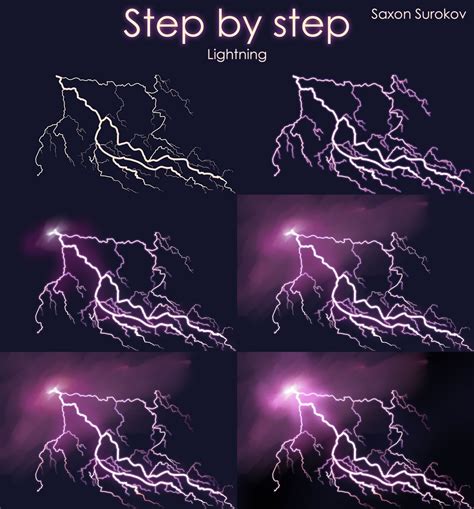 How To Art — Step By Step Lightning By Saxonsurokov Painting