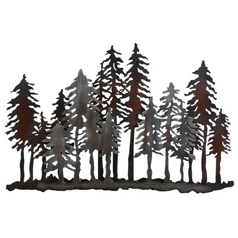 Timber Forest Metal Wall Art Black Forest Decor