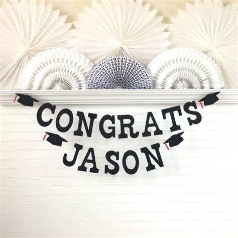 Congrats Grad Banner With Custom Name 5 Inch Letters Graduation