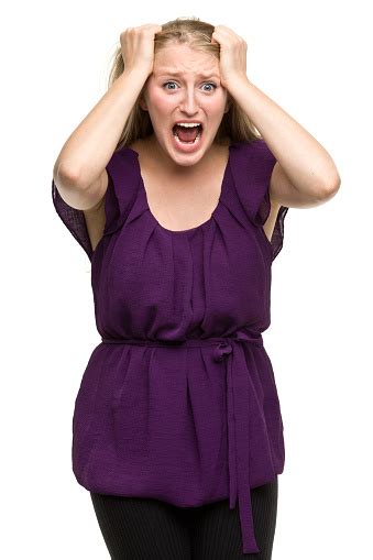 Frantic Young Woman Screaming Stock Photo Download Image Now Women