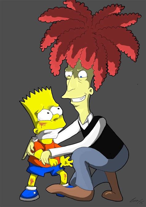 The Simpsons Character Is Hugging His Sons Face With An Afro Hairdoe