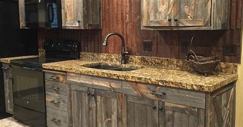 This material is durable, easy to clean and victorian kitchens cabinets, design ideas, and pictures. A little barnwood kitchen cabinets and corrugated steel ...