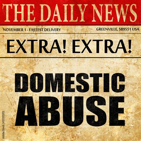 Domestic Abuse Newspaper Article Text Buy This Stock Illustration