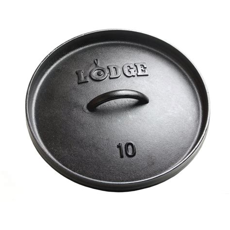 Lodge 10 Inch Seasoned Cast Iron Lid For Camping Dutch Oven L10cl3