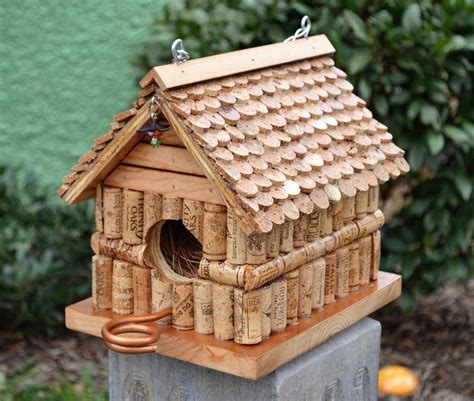 Custom Made Bird House Using Repurposed Wine Corks And Etsy Wine