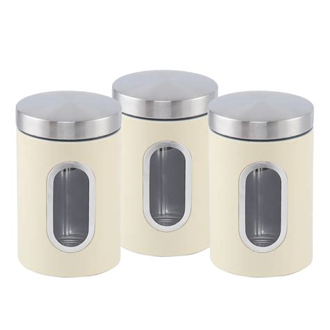 Maybe you would like to learn more about one of these? 3pc Canister Set Stainless Steel Tea Sugar Coffee Jar Lid ...