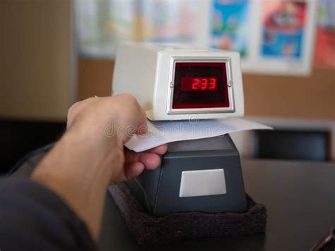Electronic Time Recorder Machine In An Office Stock Image Image Of