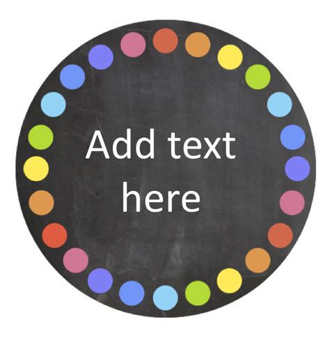 Chalkboard And White Circle Labels Editable By Miss Girlings