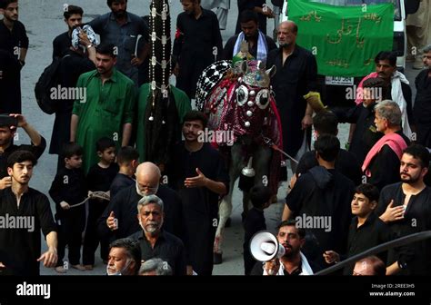 Devotees Of Imam Hussain As Are Holding Religious Mourning