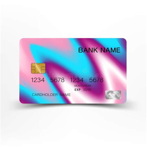 Colorful Credit Card Template Design With Inspiration From The Line Abstract Stock Vector