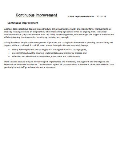 15 School Improvement Plan Templates In Pdf Doc