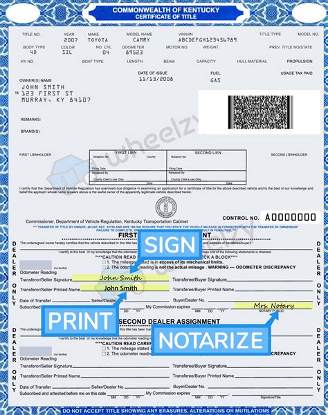 How To Sign Your Car Title In Louisiana Including Dmv Title Sample
