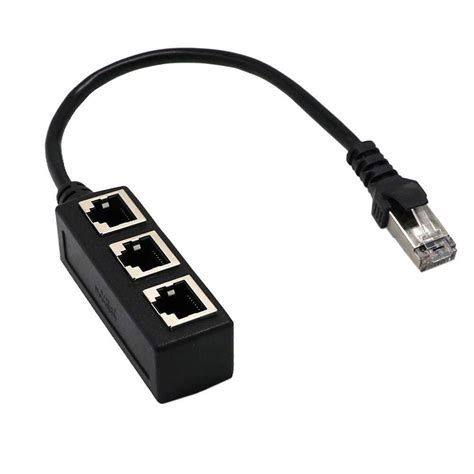 Rj45 Ethernet Splitter Cable Tsv Rj45 1 Male To 3 X Female Port Lan