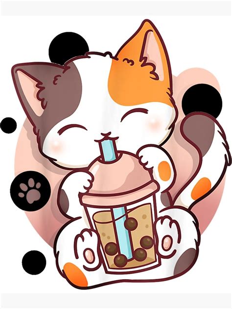 Lustige Katzen Boba Tee Bubble Tea Anime Geschenk ästhetische Katze