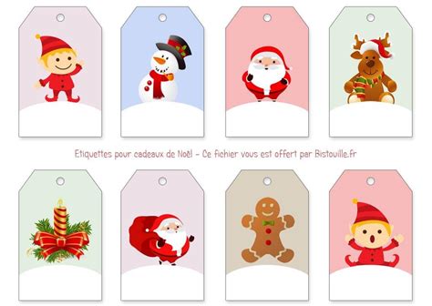 Étiquettes Pour Cadeaux De Noël à Imprimer Et à Découper Gratuit