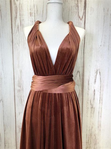 Copper Velvet Infinity Dress Bridesmaids Dress Convertible Dress Multiway Dress Multiway