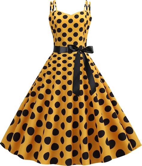 ibtom castle womens 1950s vintage polka dots dress spaghetti strap rockabilly midi dress retro