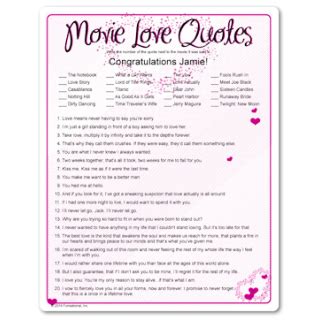 Movie Love Quotes | Bridal shower games, Bridal shower, Wedding bridal ...
