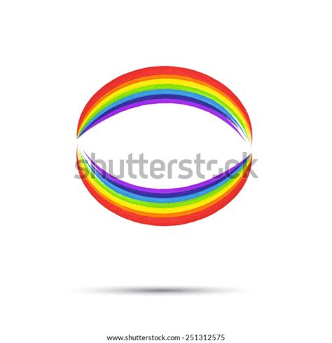 Rainbow Circle Logo Template Rainbow Emblem Stock Vector Royalty Free