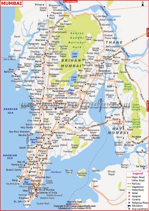 General Map Mumbai India United Nations 7 Urban Agglomeration On The